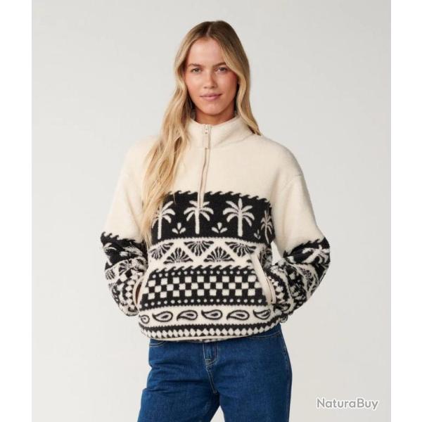Sweat Polaire Femme Rip Curl "BOSSA NOVA 1/4 ZIP POLARFLEECE" 2XS Noir
