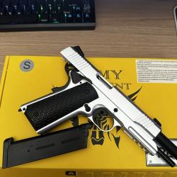 r&eacute;plique de poing R28 Silver GBB full m&eacute;tal