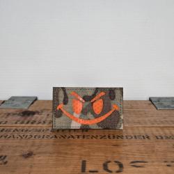 Patch &eacute;cusson tissus smiley Camo orange moral patch