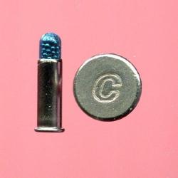.22 LR &agrave; grenaille - balle en plastique bleu translucide - &eacute;tui nickel 17.85 mm - marque CCI