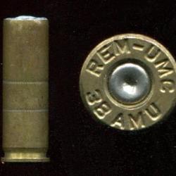 .38 AMU USA Tri comp&eacute;tion USA - RARE - marquage : REM-UMC 38 AMU - balle plomb WC interne &agrave; l'&eacute;tui