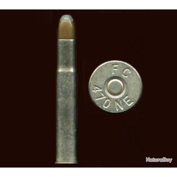 .470 Nitro Express - FC 470 NE - �tui nickel� de 82 mm - balle cuivre pointe PLOMB arrondie