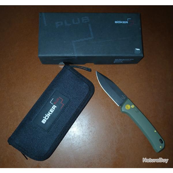 Couteau automatique B�ker Plus FRND OD GREEN, lame D2, r�f.01BO923 - �tui et bo�te d'origine