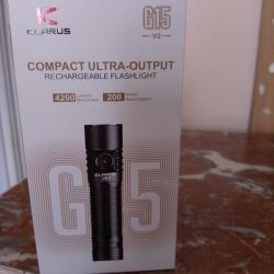Lampe tactique rechargeable compacte KLARUS G15 V2.0 led