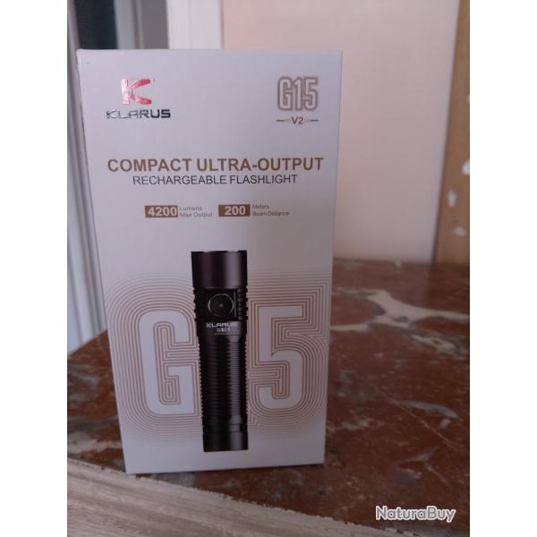 Lampe tactique rechargeable compacte KLARUS G15 V2.0 led