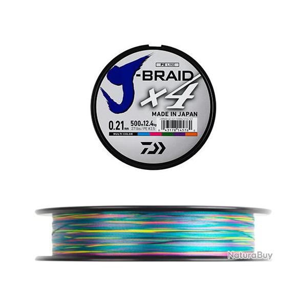 DAIWA - Tresse multicolore JBRAID 4B 300 M / 3 diam DIAM 25