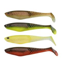 LEURRES SOUPLES BERKLEY POWERBAIT CULLSHAD 12.5cm par 4 ASSORTIMENT EAUX TEINTEES