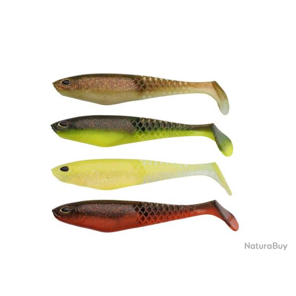 LEURRES SOUPLES BERKLEY POWERBAIT CULLSHAD 12.5cm par 4 ASSORTIMENT EAUX TEINTEES