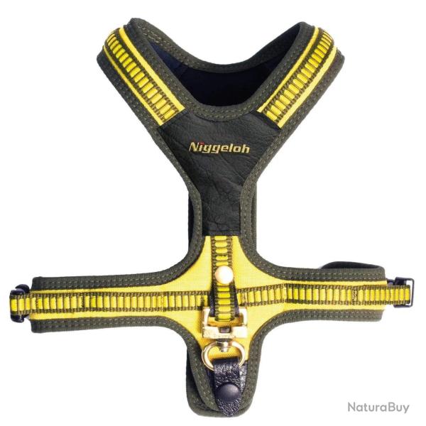 NIGGELOH Harnais Jaune/Vert S cou 35 cm ventre 39-63