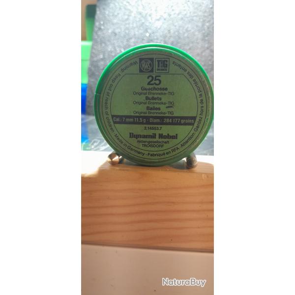 Ogives rechargement 7mn RWS diam�tre 284 177gr