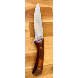 WESTERN W84 USA - Couteau de chasse vintage - Lame inox - Manche bois - &Eacute;tui cuir