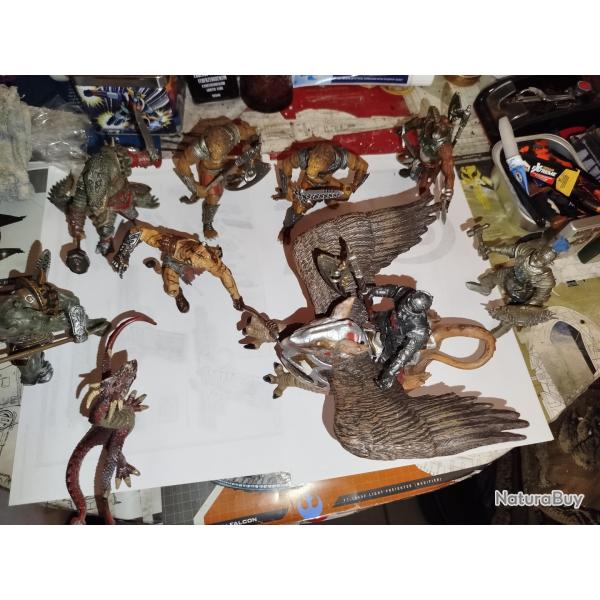 Lot De 10 Figurines Heroic Fantaisie Chevalier et Dragon Papo 2007