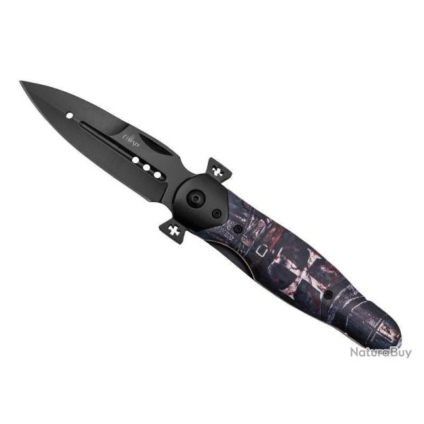 Couteau Third templier 3D aluminium 11,5cm inox noir