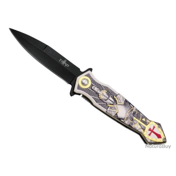 Couteau Third templier 3D aluminium 11.5cm inox