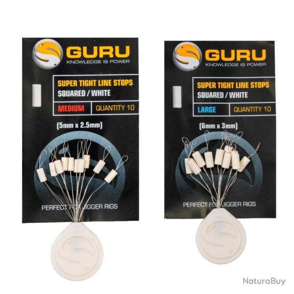 GURU SUPER TIGHT LINE STOPS SQUARED WHITE GURU Large