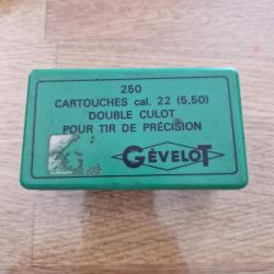 Boite de cartouches calibre 22 (5.50) bosquettes a double culot