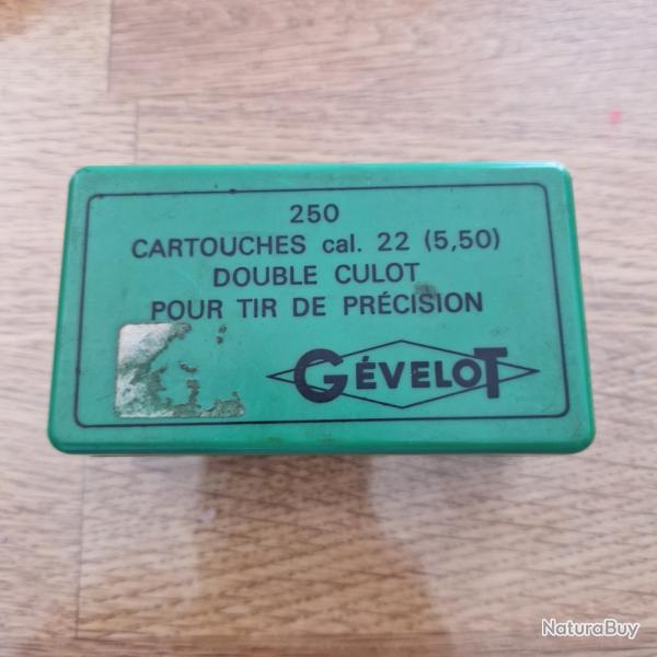 Boite de cartouches calibre 22 (5.50) bosquettes a double culot