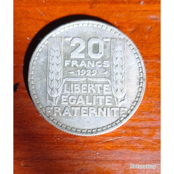 Pi�ce argent 20francs 1929