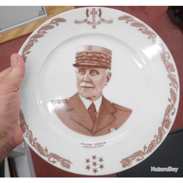 Assiette Mar�chal P�tain �poque 2e GM