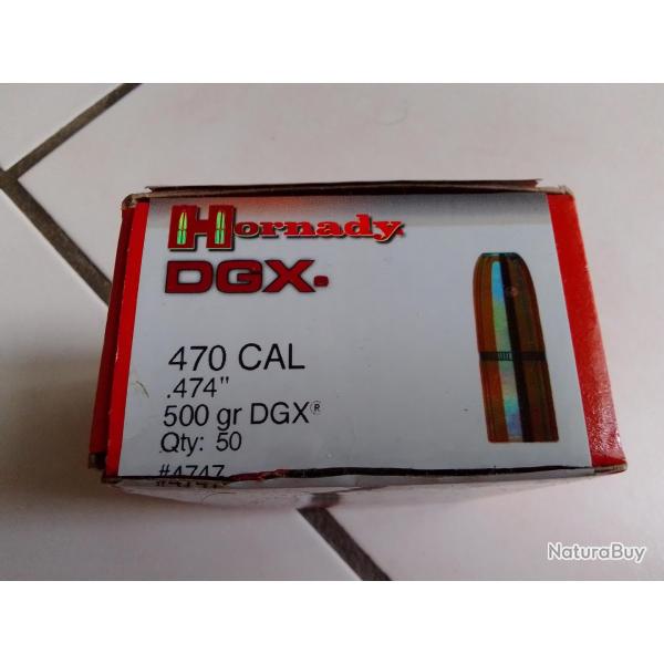 50 Balles Hornady DGX 500 grains