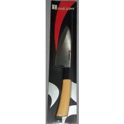 Couteau utilitaire Ying Guns lame 11.3 cm Inox manche bois - Neuf