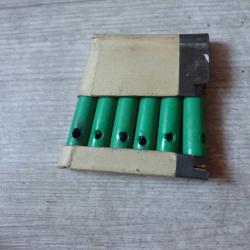 Lot de 6 Munitions d'exercice, neutralis&eacute;es + lame chargeur pour Rubin Schmidt 7,5 suisse