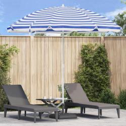 Parasol de plage Bleu et Blanc 263 x 263 x 272 cm