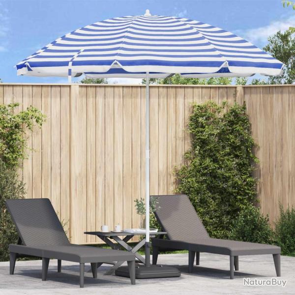 Parasol de plage Bleu et Blanc 263 x 263 x 272 cm