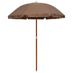 Parasol de jardin avec m&acirc;t en acier 180 cm taupe