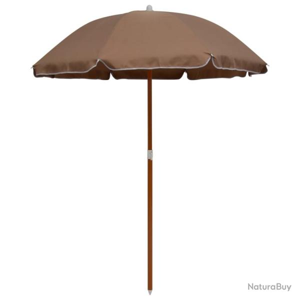 Parasol de jardin avec m�t en acier 180 cm taupe