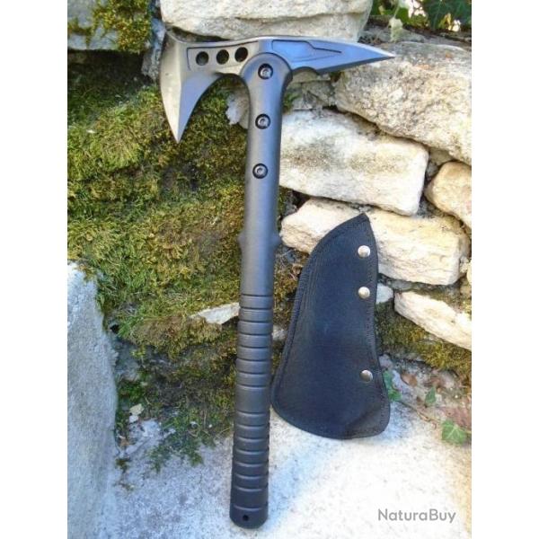 Infantry Hache Tactical Tomahawk M48 Camp Hawk Fonction Spyke Lame Acier Inox Manche FRN Etui 00