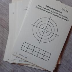 Lot de 9 Cibles pour tir r&eacute;duit, Lienhard. Mod&egrave;le N&deg;27.8
