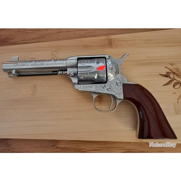 EXEPTIONNEL COLT SAA 1873 EN 45 colt INOX GRAV� MAIN 4 3/4 MADE BY UBERTI