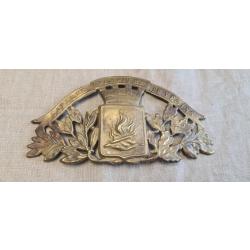 Plaque de casque pompiers en laiton