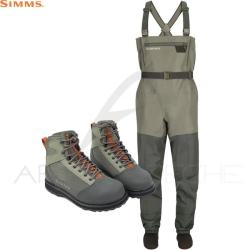 Pack waders SIMMS Tributary Basalt + chaussures caoutchouc MK