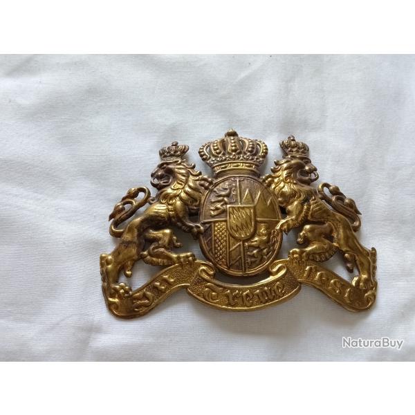Plaque de casque a pointe,  Bavaroise laiton WW1 ( LA)