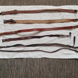 6 anciennes bretelles de fusil