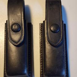 2 porte chargeurs cuir pour grande capacit&eacute; 9x19