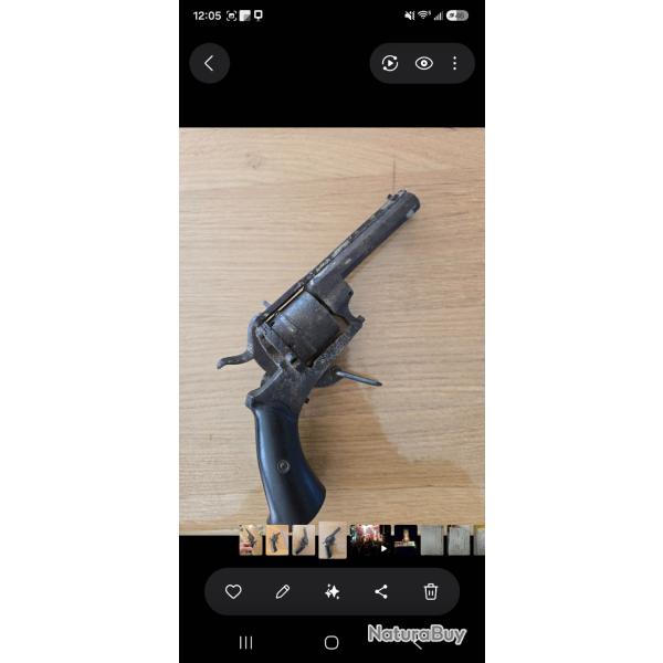Revolver type lefaucheux a broche ..cal 7 mm