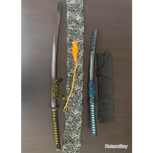LOT KATANA + WAKIZASHI PIECES UNIQUES