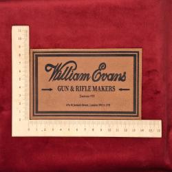 Etiquette en cuir pour coffret d'arme William EVANS