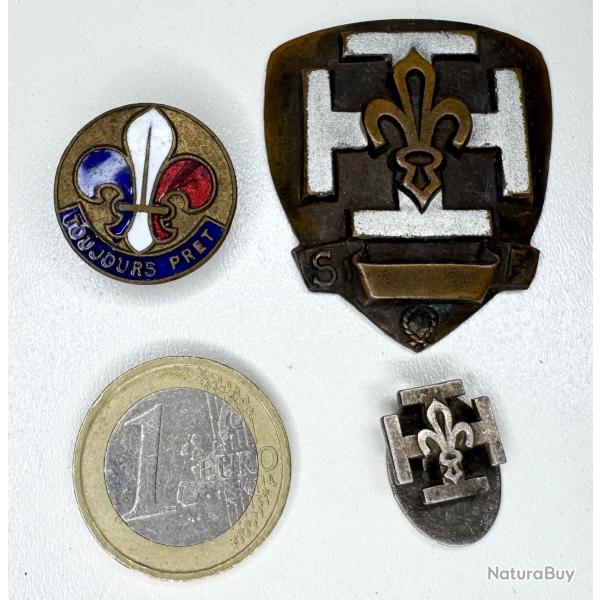 3 INSIGNES SCOUTISME FRAN�AIS