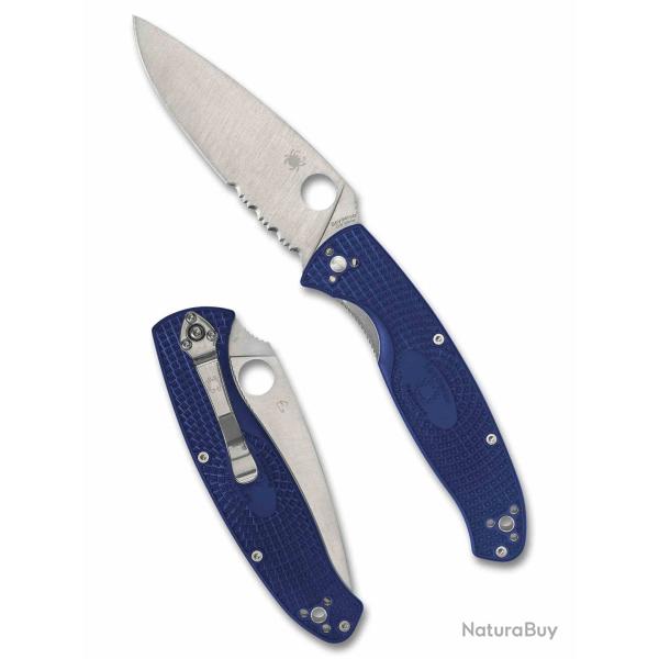 Couteau Pliant Spyderco Resilience Lame Acier CPM S35VN Manche Blue FRN Liner Lock SC142PSBL