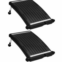Panneau chauffage solaire piscine PEHD PC aluminium 72,5x46 cm incurv&eacute; X2