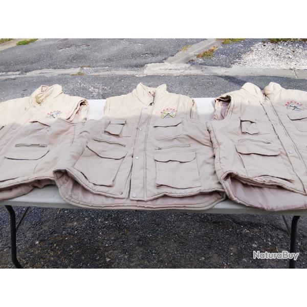 Lot de 3 vestes sans manches "v�nerie sous terre"