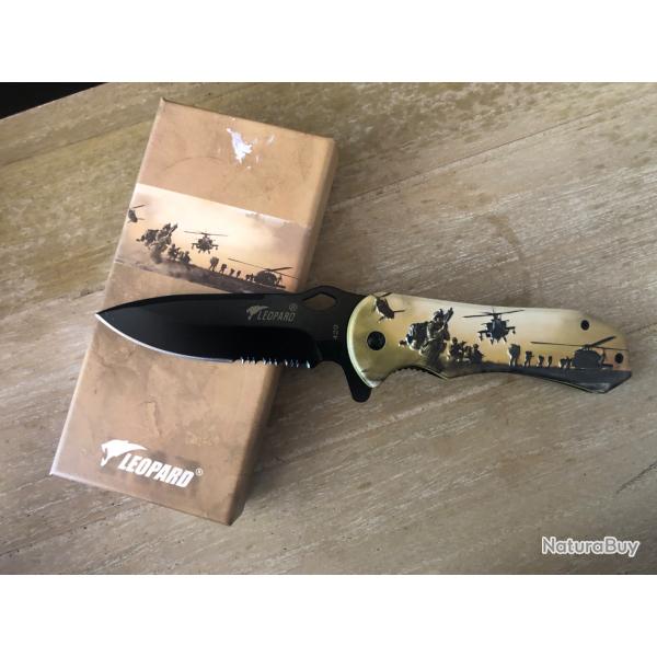 couteau L�opard Darkgrip US GI