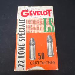Bo&icirc;te 30 cartouches G&eacute;velot .22 Long Sp&eacute;ciale - ancienne - collection