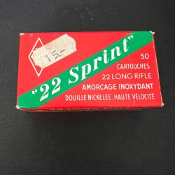 Ancienne bo&icirc;te Cartoucherie Fran&ccedil;aise .22 LR "22 Sprint" - Haute V&eacute;locit&eacute; - Browning
