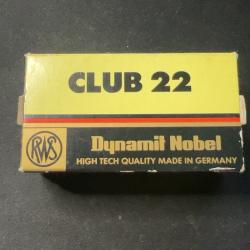 Bo&icirc;te RWS Club 22 - .22 LR - Dynamit Nobel - 50 cartouches - Ancienne bo&icirc;te