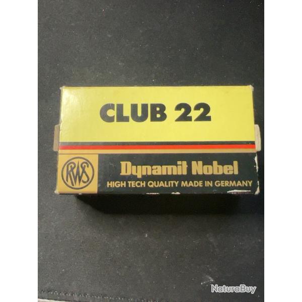 Bo�te RWS Club 22 - .22 LR - Dynamit Nobel - 50 cartouches - Ancienne bo�te